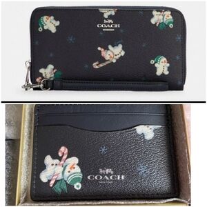 Coach Snowman Print Crossbody Bag & Matching Slender ID Wallet Set - Midnight